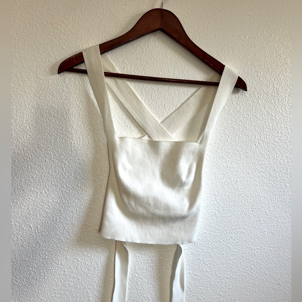 FP Lace up sweater tank top